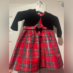 George Red and Black Plaid Kids christmas / holiday Dress